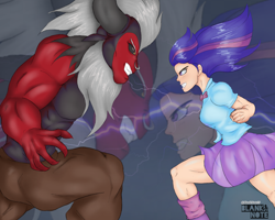 Size: 2700x2160 | Tagged: safe, artist:blanknote, lord tirek, twilight sparkle, human, anthro, equestria girls, g4, action pose, fight, humanized, meme