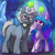 Size: 2090x2090 | Tagged: safe, artist:pfeffaroo, alphabittle blossomforth, izzy moonbow, pony, unicorn, g5, ball, bracelet, cute, duo, duo male and female, female, high res, horn, horn impalement, hornball, izzy's tennis ball, izzybetes, jewelry, looking up, male, mare, raised hoof, smiling, stallion, tennis ball, unshorn fetlocks