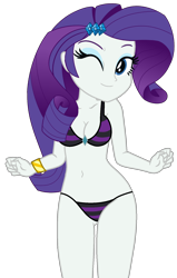 Size: 1132x1784 | Tagged: safe, artist:shieldwingarmorofgod, artist:yaya54320bases, rarity, human, equestria girls, equestria girls specials, g4, my little pony equestria girls: better together, my little pony equestria girls: forgotten friendship, bare shoulders, beautiful, belly, belly button, bikini, clothes, cute, female, midriff, one eye closed, raribetes, rarity's purple bikini, simple background, sleeveless, smiling, solo, swimsuit, transparent background, vector, wink