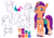 Size: 4132x2919 | Tagged: safe, artist:l211art, sunny starscout, earth pony, pony, series:mym ref set, g5, my little pony: make your mark, back of head, coat markings, color palette, cute, cutie mark, female, long mane, looking at you, mane stripe sunny, mare, raised hoof, reference sheet, simple background, slender, smiling, smiling at you, socks (coat markings), solo, sunny starscout's cutie mark, sunny's bag, sunnybetes, thin, unshorn fetlocks, white background