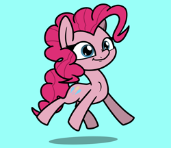 Size: 2048x1773 | Tagged: safe, artist:ewoudcponies, pinkie pie, earth pony, pony, g4, female, jumping, light blue background, mare, simple background, solo