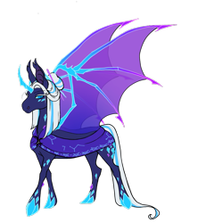 Size: 725x817 | Tagged: safe, artist:witherslayer73, oc, oc only, oc:naegissa, alicorn, pony, fanfic:infinite eclipse, bat ears, bat wings, corrupted, discord source, female, mare, solo, species:crystallized, wings