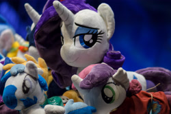 Size: 4928x3264 | Tagged: safe, rarity, sweetie belle, galacon, g4, 2015, irl, photo, plushie