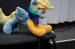 Size: 4928x3264 | Tagged: safe, applejack, rainbow dash, galacon, g4, 2015, irl, photo, plushie, transformation