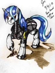 Size: 540x720 | Tagged: safe, artist:hairezz, shining armor, earth pony, pony, robot, robot pony, g4, 2013, old art