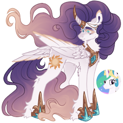 Size: 1000x1000 | Tagged: safe, artist:kazmuun, princess celestia, alicorn, pony, series:kazmuun's drawing every pony, g4, alternate design, simple background, solo, tail, tail feathers, transparent background