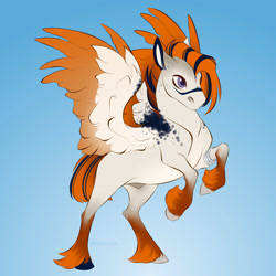 Size: 2000x2000 | Tagged: oc name needed, safe, artist:dementra369, oc, oc only, pegasus, accessory, blank flank, bracelet, jewelry, simple background, solo, spread wings, unshorn fetlocks, wings