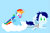 Size: 1935x1285 | Tagged: safe, anonymous artist, derpibooru exclusive, rainbow dash, soarin', pegasus, pony, series:soarindash pregnancy, series:soarindash romantic tales, g4, cloud, duo, duo male and female, female, male, mare, on a cloud, pointy ponies, preggo dash, pregnant, ship:soarindash, shipping, sitting, sitting on a cloud, stallion, straight