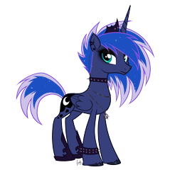 Size: 3097x3147 | Tagged: safe, princess luna, alicorn, g4, fanart, punk