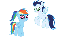 Size: 1280x820 | Tagged: safe, artist:soarindasher10, rainbow dash, soarin', pegasus, pony, g4, female, male, ship:soarindash, shipping, simple background, straight, teenager, transparent background