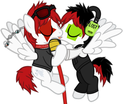 Size: 1547x1311 | Tagged: safe, artist:lightningbolt, derpibooru exclusive, pegasus, pony, .svg available, angry, awsten knight, blushing, clothes, collar, crossed hooves, drool, duo, duo male, dyed mane, dyed tail, earmuffs, eyes closed, feather ring, fingerless gloves, flying, french kiss, frown, gay, gloves, jewelry, kissing, leash, long sleeves, makeup, male, necklace, overalls, ponified, ring, self paradox, self ponidox, selfcest, shipping, shirt, show accurate, simple background, smiling, soulsucker, spread wings, st*rfucker, stallion, sunglasses, sunglasses on head, svg, t-shirt, tail, tongue out, transparent background, undershirt, vector, waterparks, wing ring, wings