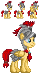 Size: 131x240 | Tagged: safe, artist:akumath, flash magnus, pegasus, pony, g4, armor, digital art, helmet, male, pixel art, simple background, solo, sprite, stallion, transparent background