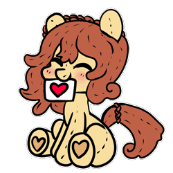 Size: 3508x3508 | Tagged: safe, artist:anykoe, oc, oc only, oc:sea breeze, braid, heart, plishie, smiling