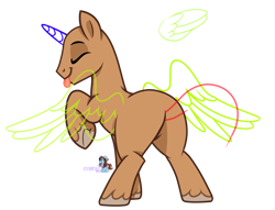 Size: 4561x3479 | Tagged: safe, ai assisted, ai content, artist:enneira20, alicorn, pegasus, pony, unicorn, :p, base, butt, feral, flank, high res, horn, male, simple background, solo, stallion, tongue out, transparent background, vector