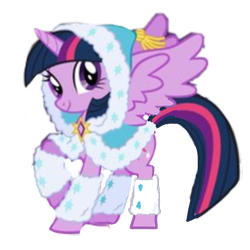 Size: 3464x3464 | Tagged: safe, artist:siobhfitz1798, edit, edited screencap, screencap, twilight sparkle, alicorn, pony, g4, clothes, female, not a vector, simple background, transparent background, winter outfit