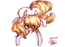 Size: 8412x6192 | Tagged: safe, artist:mannybcadavera, derpy hooves, pegasus, pony, g4, absurd file size, absurd resolution, female, looking down, mare, signature, simple background, solo, traditional art, watercolor painting, white background