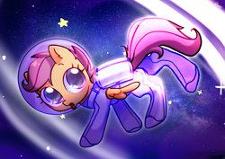 Size: 3508x2480 | Tagged: safe, artist:izuchi, scootaloo, pegasus, pony, g4, female, filly, foal, solo, space