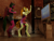 Size: 2160x1620 | Tagged: safe, artist:stellarator, adagio dazzle, oc, oc:ruby cabernet, anthro, unguligrade anthro, comic:we will be adored, g4, 3d, alcohol, blender, blender cycles, clothes, comic, dress, drink, karaoke, not sfm