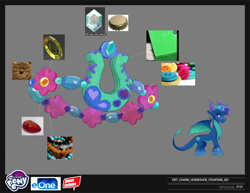 Size: 1024x792 | Tagged: safe, fountain (g5), dragon, g5, my little pony: make your mark, official, concept art, dragon wings, wings