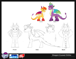 Size: 1055x815 | Tagged: safe, luxxe, spike, dragon, g4, g5, my little pony: make your mark, official, concept art