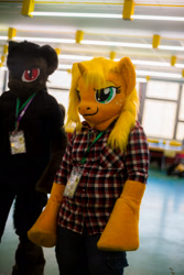 Size: 1281x1920 | Tagged: safe, oc, oc only, oc:qetesh, oc:reedycreek, 2016, brony fair, fursuit, indoors, irl, photo, ponysuit