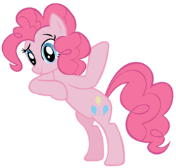 Size: 900x860 | Tagged: safe, artist:shelmo69, pinkie pie, earth pony, pony, g4, bipedal, bipedal leaning, female, leaning, mare, simple background, solo, transparent background, vector