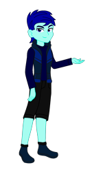 Size: 942x1758 | Tagged: safe, artist:robertsonskywa1, oc, oc only, oc:starshadow skystalker, equestria girls, g4, clothes, jacket, long sleeved shirt, long sleeves, male, new outfit, photo, shirt, shorts, simple background, solo, solo male, transparent background, updated