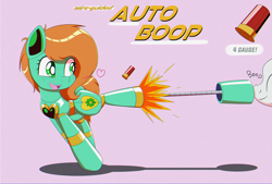 Size: 2500x1689 | Tagged: safe, artist:trackheadtherobopony, oc, oc:goldheart, pony, robot, robot pony, ammunition, dummy, shotgun shell, solo, text