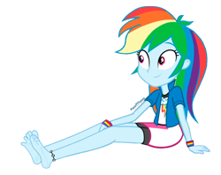 Size: 1990x1573 | Tagged: safe, artist:paco777yuyu, rainbow dash, equestria girls, g4, barefoot, beautiful, cute, feet, female, fetish, foot fetish, pretty, sexy, soles, solo, solo female