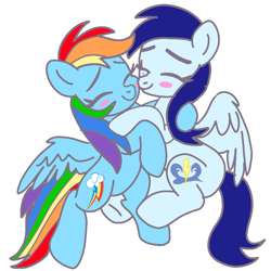 Size: 750x750 | Tagged: safe, artist:glidedash, rainbow dash, soarin', pegasus, pony, g4, female, glide, half r63 shipping, lesbian, mare, rule 63, ship:glidedash, ship:soarindash, shipping