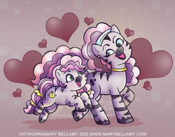 Size: 600x470 | Tagged: safe, idw, mariama, skye, zebra, g5, comic, couple, female, foal, heart, mother and child, mother and daughter, tellyourtale