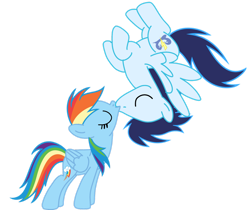 Size: 1280x1077 | Tagged: safe, artist:soarindasher10, rainbow dash, soarin', pegasus, pony, g4, female, kiss on the lips, kissing, male, mare, ship:soarindash, shipping, simple background, stallion, straight, transparent background