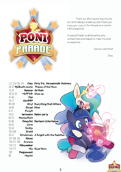 Size: 2175x3075 | Tagged: safe, princess celestia, princess luna, art pack:poni parade, g4, table of contents, text