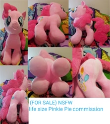 Size: 1440x1620 | Tagged: safe, artist:furrysale, applejack, pinkie pie, rainbow dash, rarity, earth pony, pony, g4, balloonbutt, butt, commission, female, irl, life size, mare, multiple angles, multiple views, photo, plot, plushie, solo, underhoof, ych example, your character here