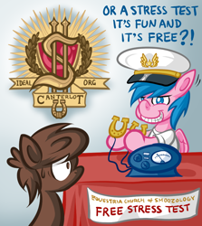 Size: 768x861 | Tagged: safe, firefly, chocolate pony, food pony, pegasus, pony, g1, cult, dianetics, female, fyrefly, parody, scientology, sea org, stress test