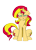 Size: 1333x1856 | Tagged: safe, artist:ponny, sunset shimmer, pony, unicorn, g4, angry, both cutie marks, colored, ears back, female, grumpy, horn, mare, pouting, pouty lips, simple background, sitting, solo, solo female, squint, tail, transparent background