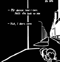 Size: 718x743 | Tagged: safe, artist:dpg, oc, oc only, oc:rescue mushroom, bat pony, earth pony, pony, black and white, black background, depressed, dialogue, grayscale, minimalist, monochrome, relationship, simple background