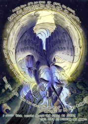 Size: 2342x3272 | Tagged: safe, artist:creatureindex, princess luna, alicorn, pony, g4, female, full moon, looking down, mare, moon, night, solo, zine:my little fanzine