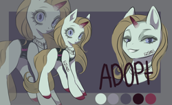 Size: 2880x1760 | Tagged: safe, artist:liziiari, oc, oc only, pony, unicorn, adoptable, clothes, female, horn, jewelry, mare, necklace, solo