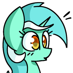 Size: 511x512 | Tagged: safe, artist:starbounce, lyra heartstrings, pony, unicorn, g4, blushing, bust, cel shading, emanata, female, horn, mare, ooo, outline, shading, simple background, solo, surprised, transparent background, white outline