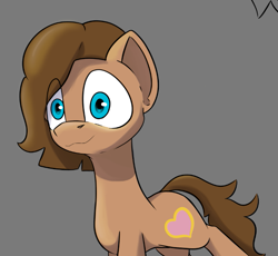 Size: 667x614 | Tagged: safe, artist:cotarsis, oc, oc:peanut butter banana pie, pony, gray background, looking at you, simple background, solo