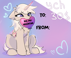 Size: 2526x2085 | Tagged: safe, oc, pony, any gender, balloon, commission, cute, female, full body, heart, holiday, male, simple background, valentine, valentine's day, ych result, your character here