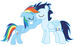 Size: 1280x820 | Tagged: safe, artist:soarindasher10, rainbow dash, soarin', pegasus, pony, g4, female, kiss on the lips, kissing, male, mare, ship:soarindash, shipping, simple background, stallion, straight, transparent background