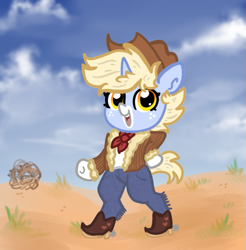 Size: 637x648 | Tagged: safe, artist:nootaz, oc, oc:nootaz, boots, cowboy boots, cowboy hat, hat, shoes