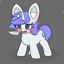 Size: 1843x1843 | Tagged: safe, artist:sodapop sprays, oc, oc only, oc:discentia, pony, eye clipping through hair, knife, reddit, reddit ponies, solo