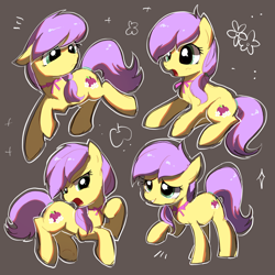 Size: 2048x2048 | Tagged: safe, artist:dot dot, oc, oc only, oc:plum blossoms, earth pony, pony, bowtie, earth pony oc, female, mare, open mouth, raised hoof