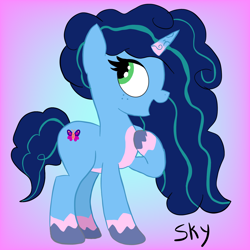 Size: 1500x1500 | Tagged: safe, artist:skycandy, misty brightdawn, pony, unicorn, g5, gradient background, horn, solo