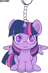 Size: 2691x4096 | Tagged: safe, artist:gelians, twilight sparkle, alicorn, pony, g4, chibi, keychain, simple background, solo, twilight sparkle (alicorn), white background