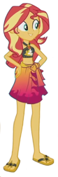 Size: 286x864 | Tagged: safe, edit, edited screencap, editor:jacksontormbaymaz, screencap, sunset shimmer, human, equestria girls, g4, my little pony equestria girls: better together, unsolved selfie mysteries, background removed, belly, belly button, clothes, female, geode of empathy, grin, hand on hip, jewelry, magical geodes, necklace, sarong, simple background, smiling, solo, sunset shimmer's beach shorts swimsuit, swimsuit, transparent background