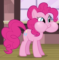 Size: 449x458 | Tagged: safe, edit, edited screencap, screencap, pinkie pie, earth pony, pony, g4, cropped, episode needed, female, mare, puffy cheeks, solo